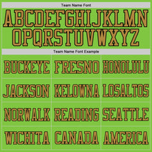 Load image into Gallery viewer, Custom Neon Green Black-Old Gold Mesh Authentic Football Jersey