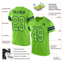Загрузить изображение в средство просмотра галереи, Custom Neon Green Neon Green-Navy Mesh Authentic Football Jersey