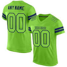 Загрузить изображение в средство просмотра галереи, Custom Neon Green Neon Green-Navy Mesh Authentic Football Jersey