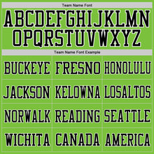 Load image into Gallery viewer, Custom Neon Green Black-White Mesh Authentic Football Jersey