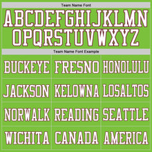 Laden Sie das Bild in den Galerie-Viewer, Custom Neon Green White-Burgundy Mesh Authentic Football Jersey