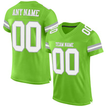 Laden Sie das Bild in den Galerie-Viewer, Custom Neon Green White-Gray Mesh Authentic Football Jersey