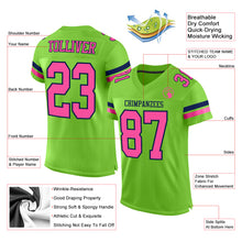 Charger l'image dans la galerie, Custom Neon Green Pink-Navy Mesh Authentic Football Jersey