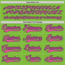 Load image into Gallery viewer, Custom Neon Green Pink-Navy Hockey Jersey