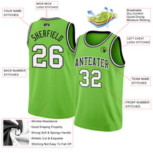 Load image into Gallery viewer, Custom Neon Green White-Black Authentic Basketball Jersey