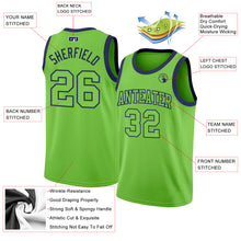Загрузить изображение в средство просмотра галереи, Custom Neon Green Neon Green-Navy Authentic Basketball Jersey