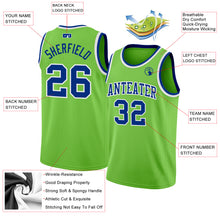 Загрузить изображение в средство просмотра галереи, Custom Neon Green Royal-White Authentic Basketball Jersey