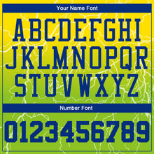 Загрузить изображение в средство просмотра галереи, Custom Neon Green Royal-Gold Round Neck Sublimation Basketball Suit Jersey