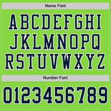 Laden Sie das Bild in den Galerie-Viewer, Custom Neon Green Navy-White Mesh Authentic Football Jersey