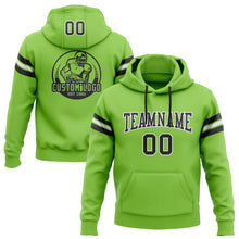 Загрузить изображение в средство просмотра галереи, Custom Stitched Neon Green Black-White Football Pullover Sweatshirt Hoodie