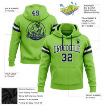 Загрузить изображение в средство просмотра галереи, Custom Stitched Neon Green Navy-White Football Pullover Sweatshirt Hoodie