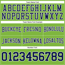 Загрузить изображение в средство просмотра галереи, Custom Stitched Neon Green Navy-White Football Pullover Sweatshirt Hoodie