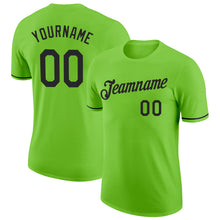 Load image into Gallery viewer, Custom Neon Green Black Performance T-Shirt