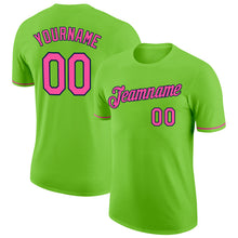 Load image into Gallery viewer, Custom Neon Green Pink-Navy Performance T-Shirt

