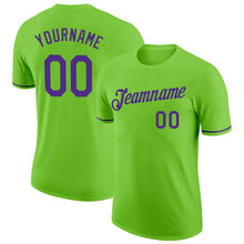 Load image into Gallery viewer, Custom Neon Green Purple Performance T-Shirt
