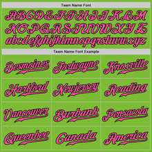 Load image into Gallery viewer, Custom Neon Green Black Pinstripe Pink-Black Authentic Baseball Jersey