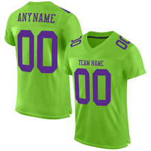 Load image into Gallery viewer, Custom Neon Green Purple Mesh Authentic Football Jersey