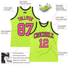 Load image into Gallery viewer, Custom Neon Green Pink-Black Authentic Throwback Basketball Jersey
