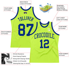 Загрузить изображение в средство просмотра галереи, Custom Neon Green Royal Authentic Throwback Basketball Jersey