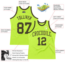 Load image into Gallery viewer, Custom Neon Green Olive Authentic Throwback Basketball Jersey