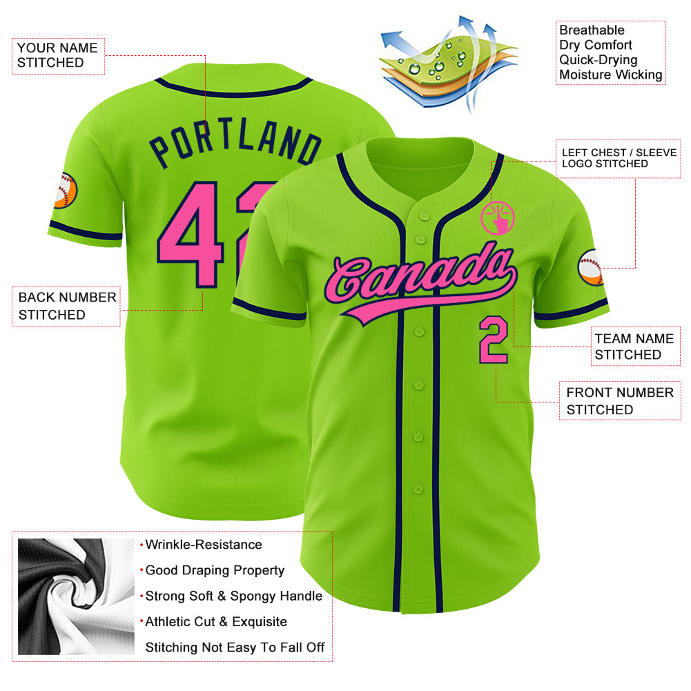 Custom Navy Neon Green Personalized Classic Authentic Sleeveless Baseball Jersey main image 0
