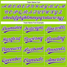 Load image into Gallery viewer, Custom Neon Green Purple-White Authentic Baseball Jersey