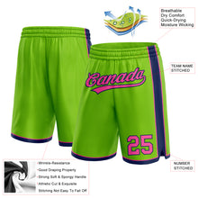 Load image into Gallery viewer, Custom Neon Green Pink-Navy Authentic Basketball Shorts