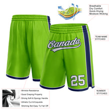 Load image into Gallery viewer, Custom Neon Green White-Navy Authentic Basketball Shorts
