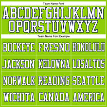 Load image into Gallery viewer, Custom Neon Green White-Navy Mesh Authentic Football Jersey