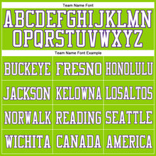 Load image into Gallery viewer, Custom Neon Green White-Purple Mesh Authentic Football Jersey