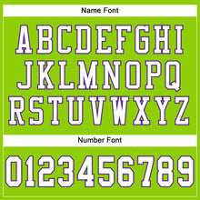 Load image into Gallery viewer, Custom Neon Green White-Purple Mesh Authentic Football Jersey