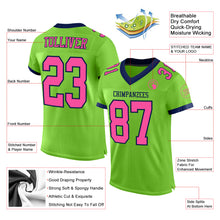 Загрузить изображение в средство просмотра галереи, Custom Neon Green Pink-Navy Mesh Authentic Football Jersey