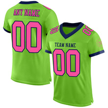 Загрузить изображение в средство просмотра галереи, Custom Neon Green Pink-Navy Mesh Authentic Football Jersey