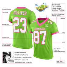 Загрузить изображение в средство просмотра галереи, Custom Neon Green White-Pink Mesh Authentic Football Jersey