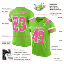 Загрузить изображение в средство просмотра галереи, Custom Neon Green Pink-White Mesh Authentic Football Jersey