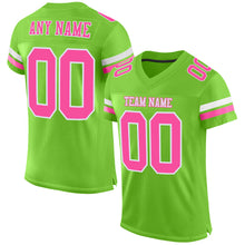 Загрузить изображение в средство просмотра галереи, Custom Neon Green Pink-White Mesh Authentic Football Jersey