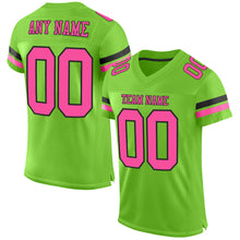 Charger l'image dans la galerie, Custom Neon Green Pink-Black Mesh Authentic Football Jersey