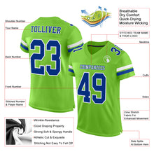 Charger l'image dans la galerie, Custom Neon Green Royal-White Mesh Authentic Football Jersey