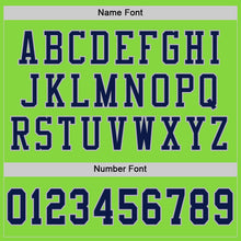 Laden Sie das Bild in den Galerie-Viewer, Custom Neon Green Navy-Gray Mesh Authentic Football Jersey