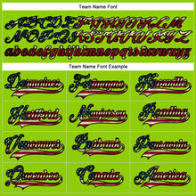 Load image into Gallery viewer, Custom Neon Green Vintage USA Flag Black-Cream Hockey Lace Neck Jersey