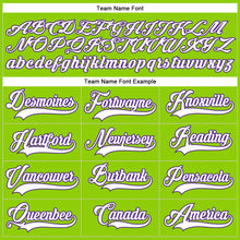 Load image into Gallery viewer, Custom Neon Green White-Purple Hockey Lace Neck Jersey