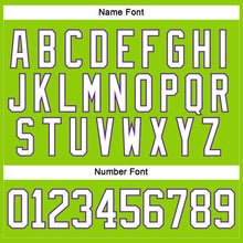 Load image into Gallery viewer, Custom Neon Green White-Purple Hockey Lace Neck Jersey
