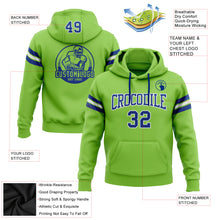Загрузить изображение в средство просмотра галереи, Custom Stitched Neon Green Royal-White Football Pullover Sweatshirt Hoodie