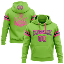 Charger l'image dans la galerie, Custom Stitched Neon Green Pink-Navy Football Pullover Sweatshirt Hoodie