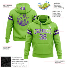 Загрузить изображение в средство просмотра галереи, Custom Stitched Neon Green Purple-White Football Pullover Sweatshirt Hoodie