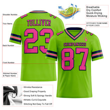 Laden Sie das Bild in den Galerie-Viewer, Custom Neon Green Pink-Navy Authentic Football Jersey