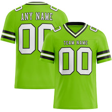 Charger l'image dans la galerie, Custom Neon Green White-Black Authentic Football Jersey