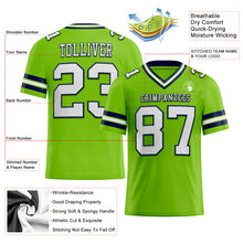Laden Sie das Bild in den Galerie-Viewer, Custom Neon Green White-Navy Authentic Football Jersey