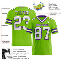 Laden Sie das Bild in den Galerie-Viewer, Custom Neon Green White-Purple Authentic Football Jersey