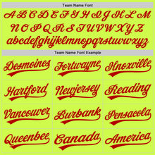 Load image into Gallery viewer, Custom Neon Green Red-White Authentic Throwback Baseball Jersey
